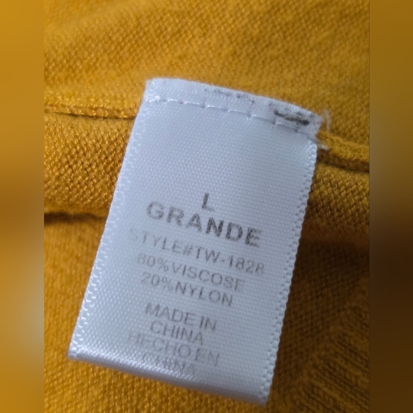 Zenana Outfitters Mustard Yellow Open Front Cardigan With Pockets Size Large - Picture 4 of 4